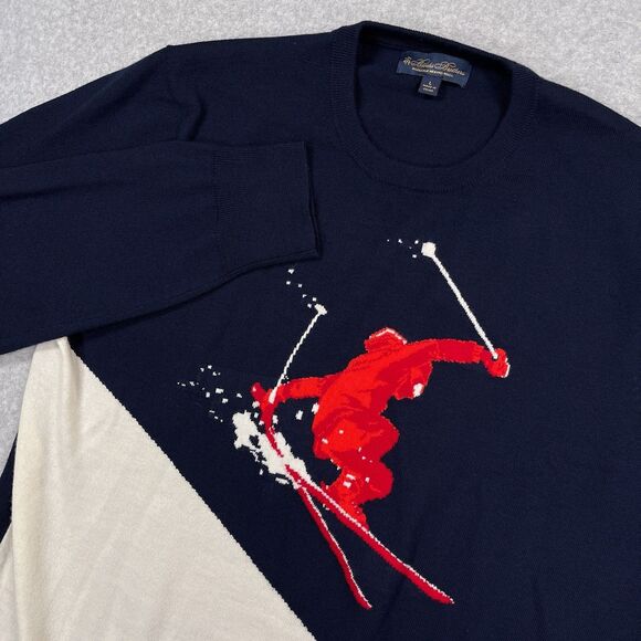 Brooks Brothers Other - Brooks Brothers Sweater Mens Large Washable Merino Wool Crewneck Skier Ski Knit